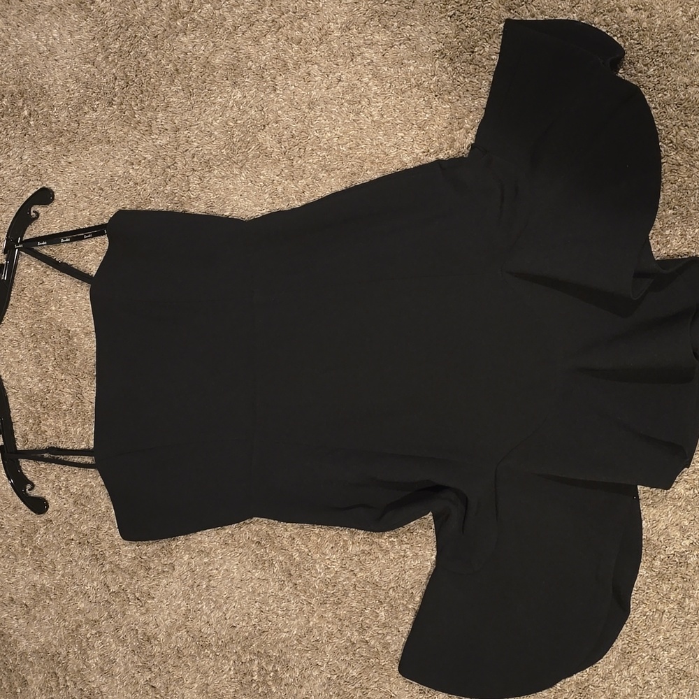 Bardot Black Elegant With Ruffle Bottom Dress